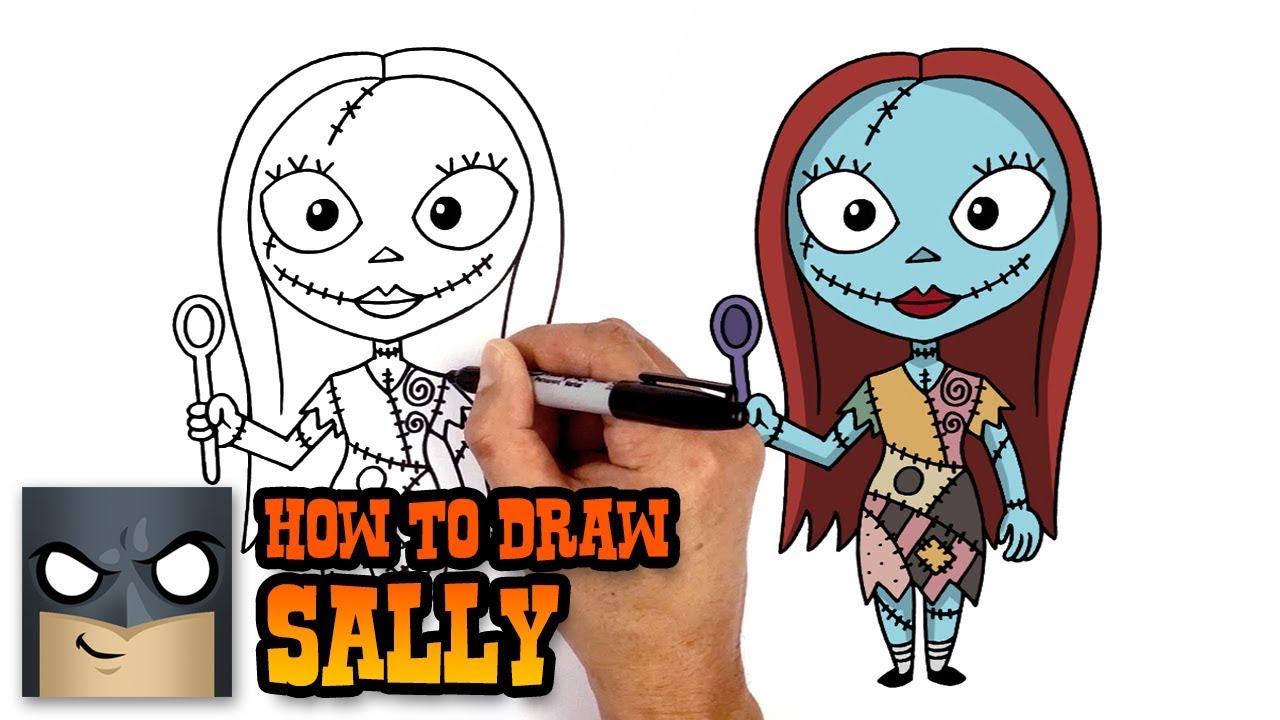 How To Draw Sally From The Nightmare Before Christmas - Easy Step By Step.....