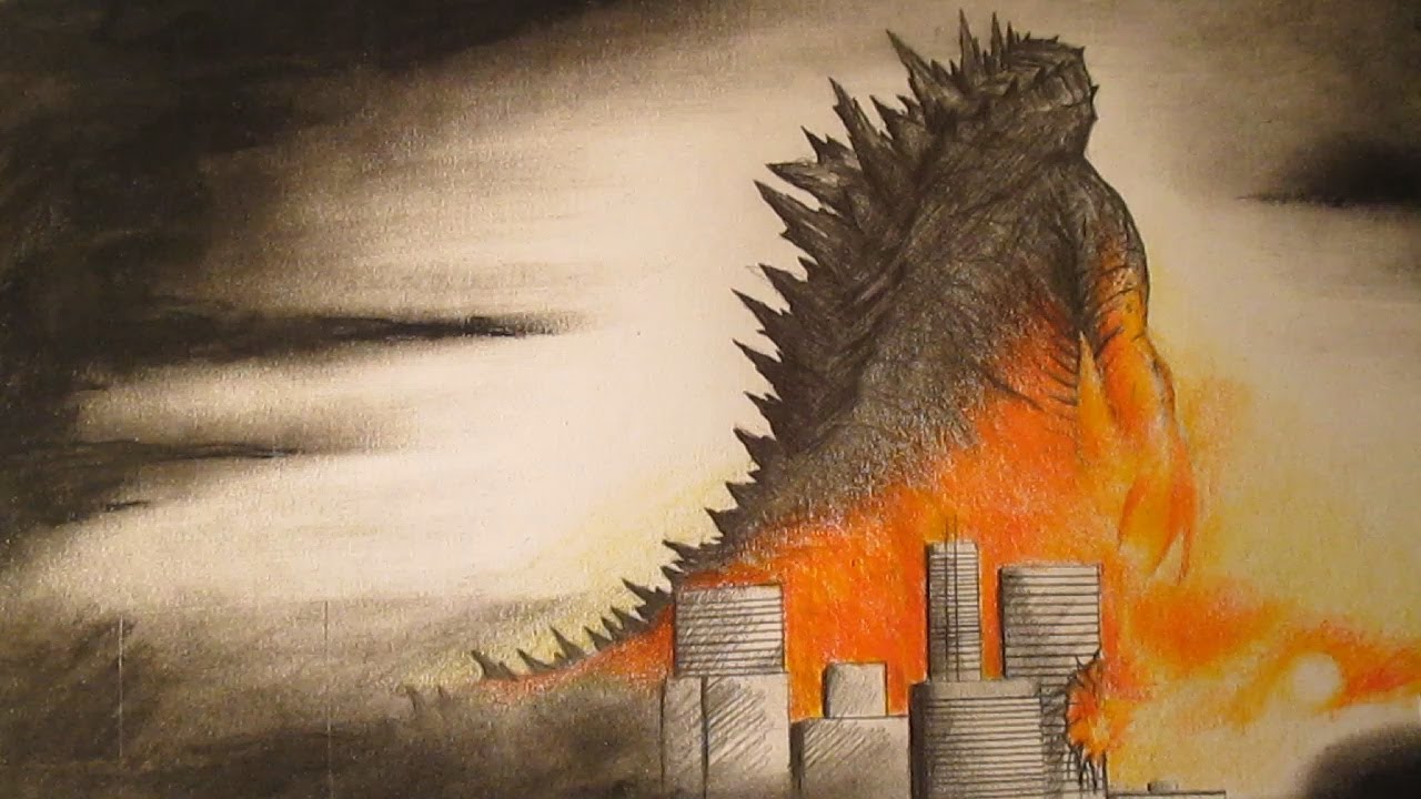 Godzilla 2014 Amazing Fan Art-Speed drawing 2 - YouTube