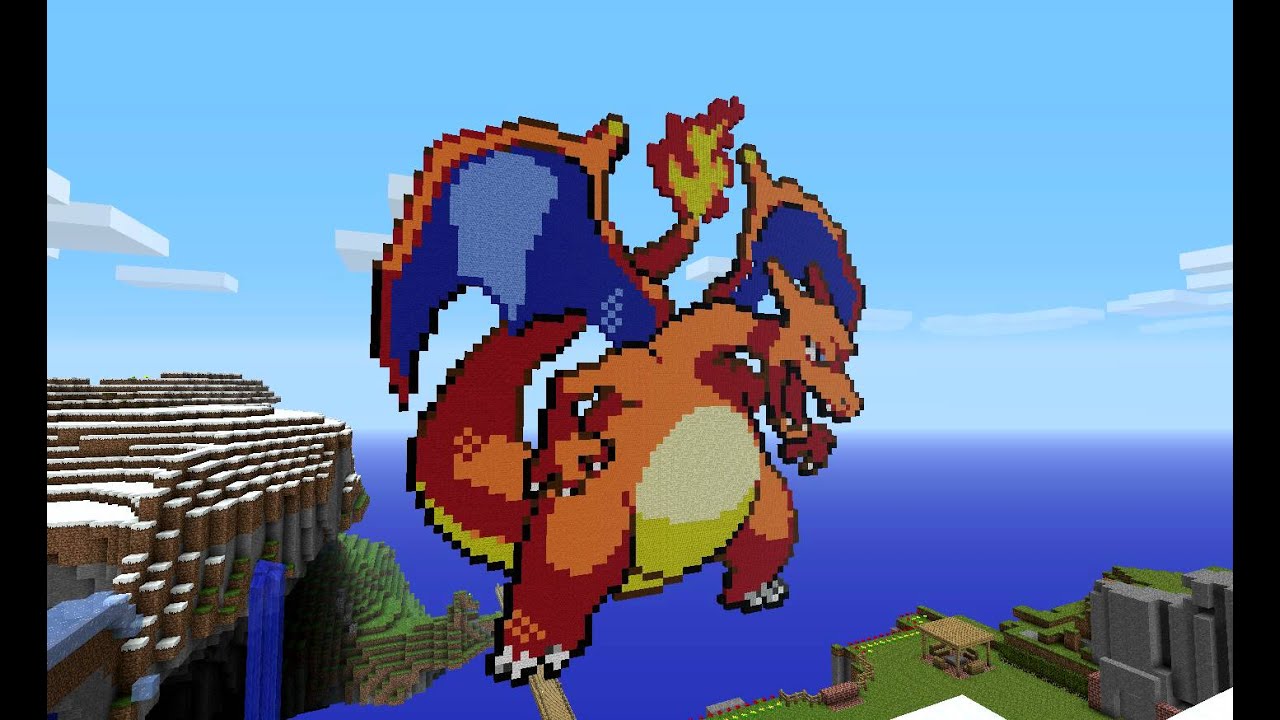 Minecraft Pixel Art-Charizard - YouTube