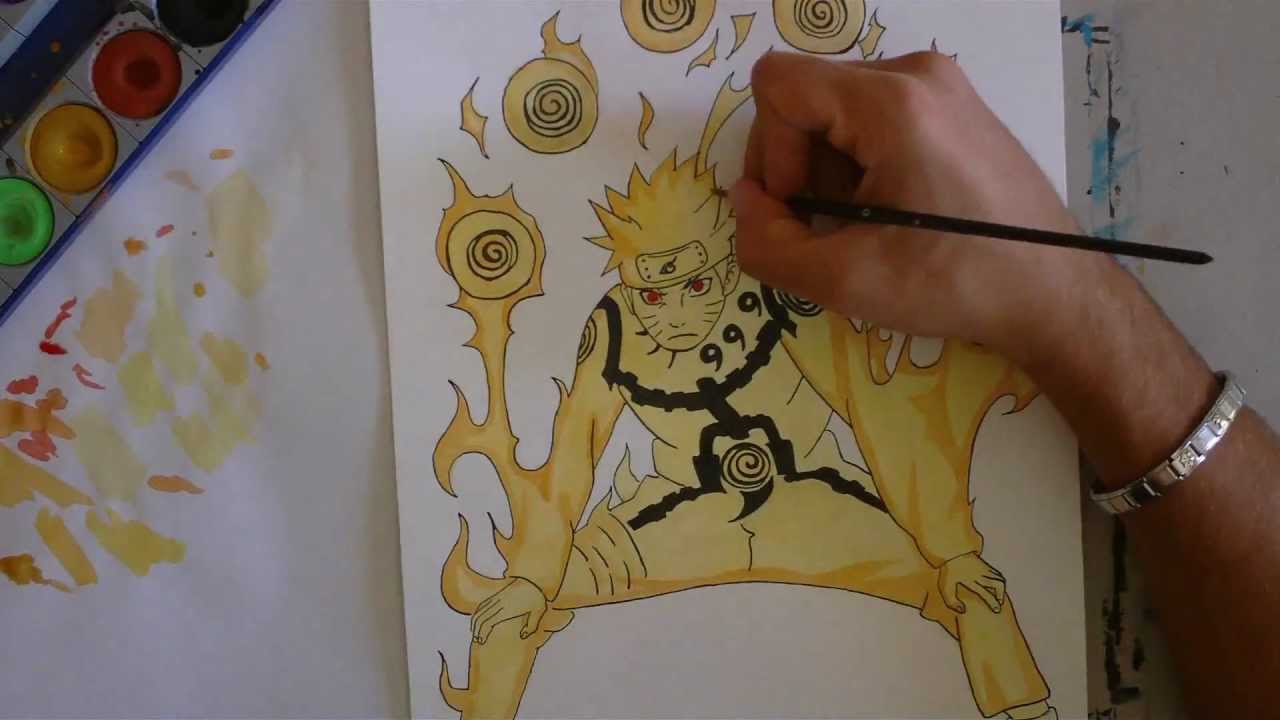 Tutorial - How to draw Naruto Kyuubi mode -Naruto- - YouTube