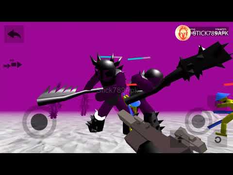 💗GIANT HUGE BOSS ATTACK STICK MAN YELLOW💗Stickman Simulator Zombie Battle | Android Gameplay #FHD