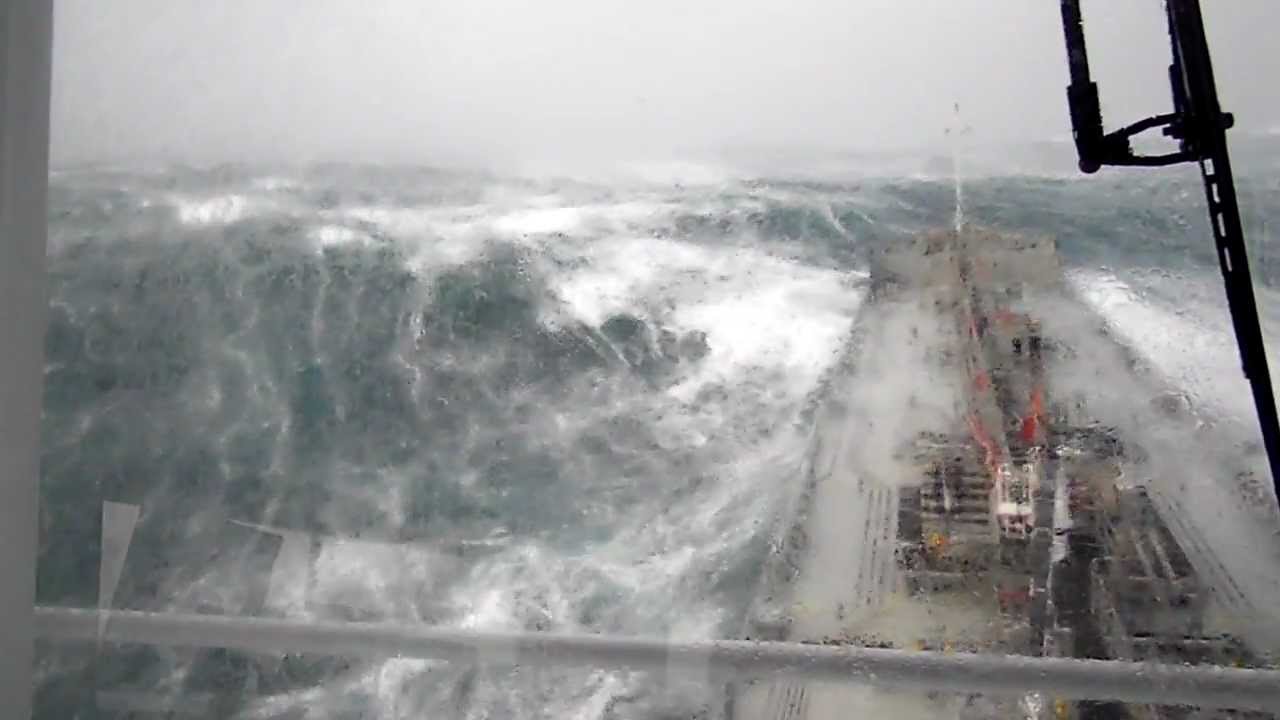 Ship in bad weather northwest of England (2) - YouTube