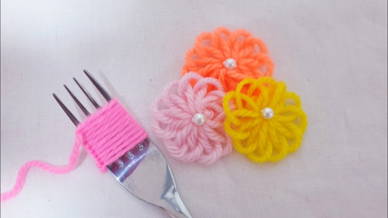 thread flower making