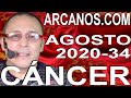 Video Horóscopo Semanal CÁNCER  del 16 al 22 Agosto 2020 (Semana 2020-34) (Lectura del Tarot)