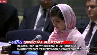 Girl Shot in Head by Taliban, Speaks at UN: Malala Yousafzai United Nations Speech 2013