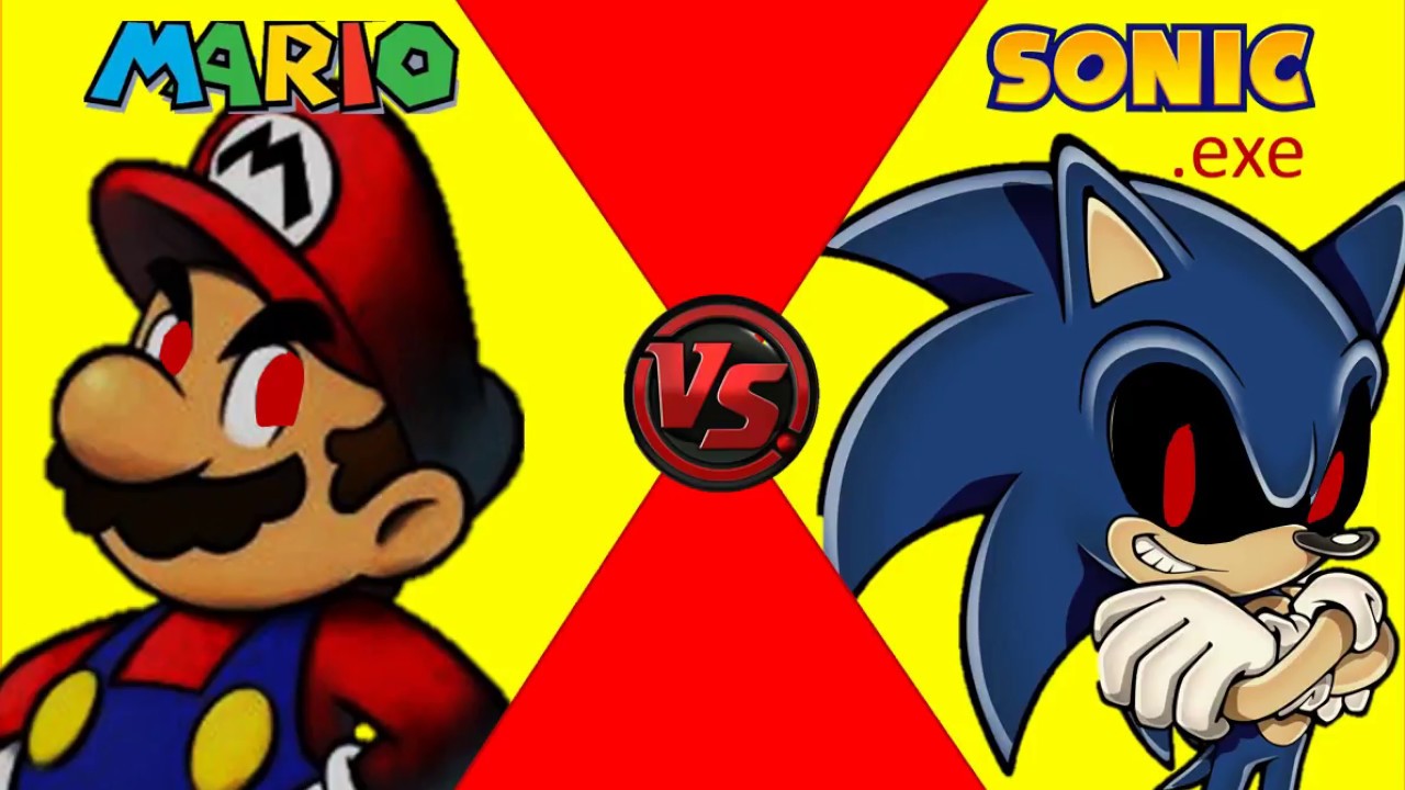 Mario and Sonic vs Devil Mario and Sonic exe. 