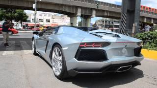 Lamborghini Aventador LP 700-4 Roadster en México DF! (Fuerte aceleración)