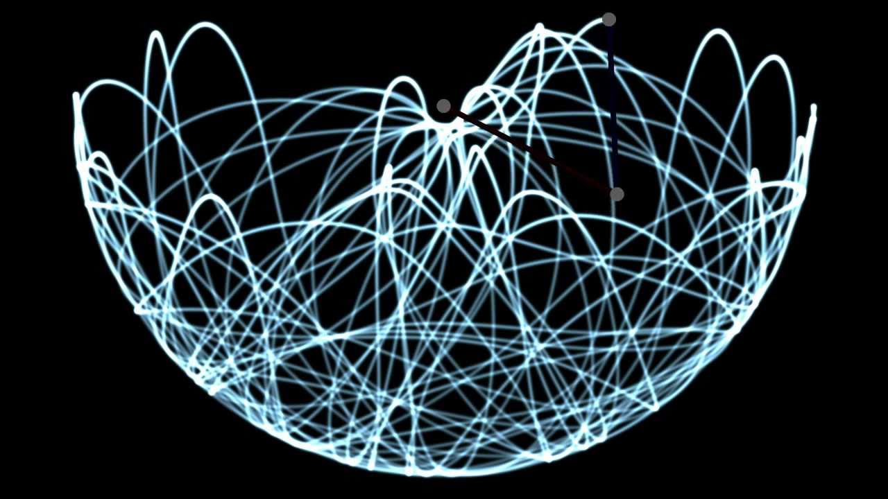 Double Pendulum Chaos Light Writing (computer simulation) 1 - YouTube