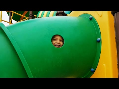 Outdoor playground fun for kids at Water Park. Video from KIDS TOYS CHANNEL