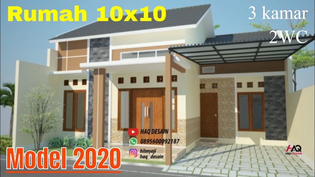 Desain Rumah 2020 Minimalis Modern Denah 10x10 Meter 1 Lantai 3