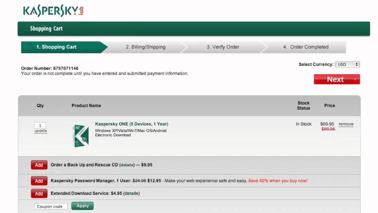 Coupon kaspersky