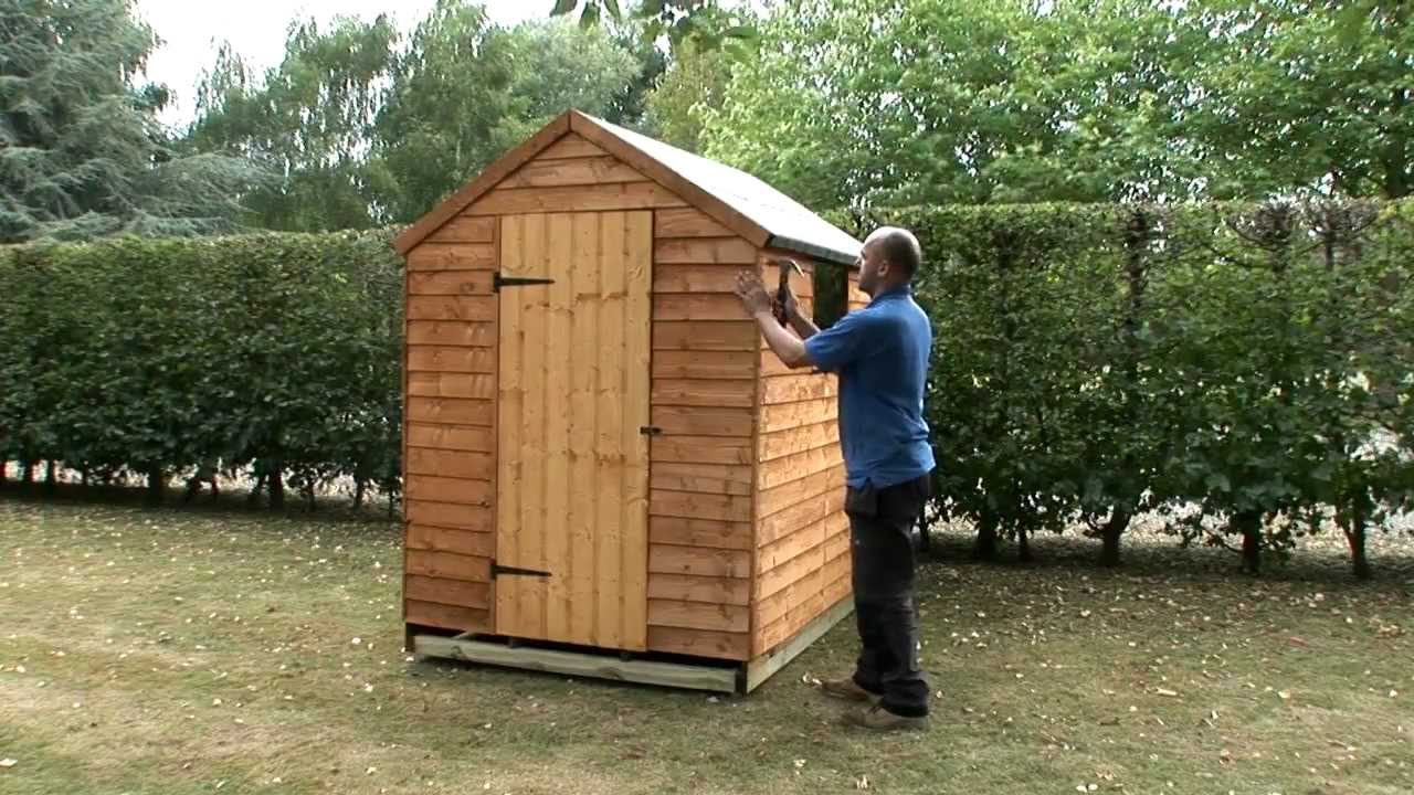 How to build a garden shed onto a wooden base - YouTube