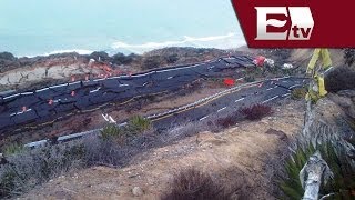 Hundimiento en la autopista Ensenada - Tijuana/ Georgina Olsen