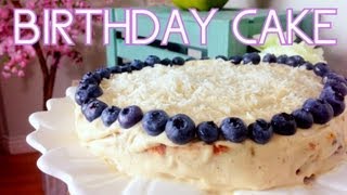 Lemon Blueberry Birthday Cake | Cheap Clean Eats