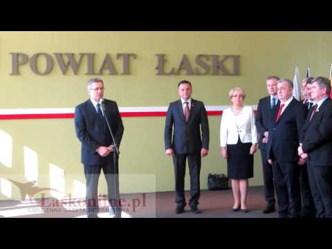 Bronisław Komorowski w Starostwie Powiatowym w Łasku