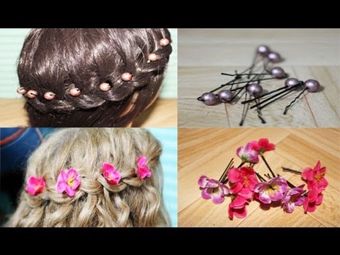 hair accessories beads diy flower pins bobby bridal