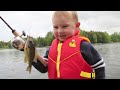 Funny Boy Fishing - Catches His First FISH!