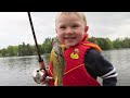 Funny Boy Fishing - Catches His First FISH!