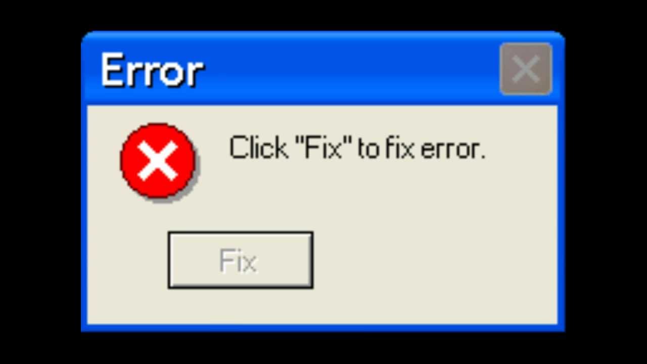 windows xp error message