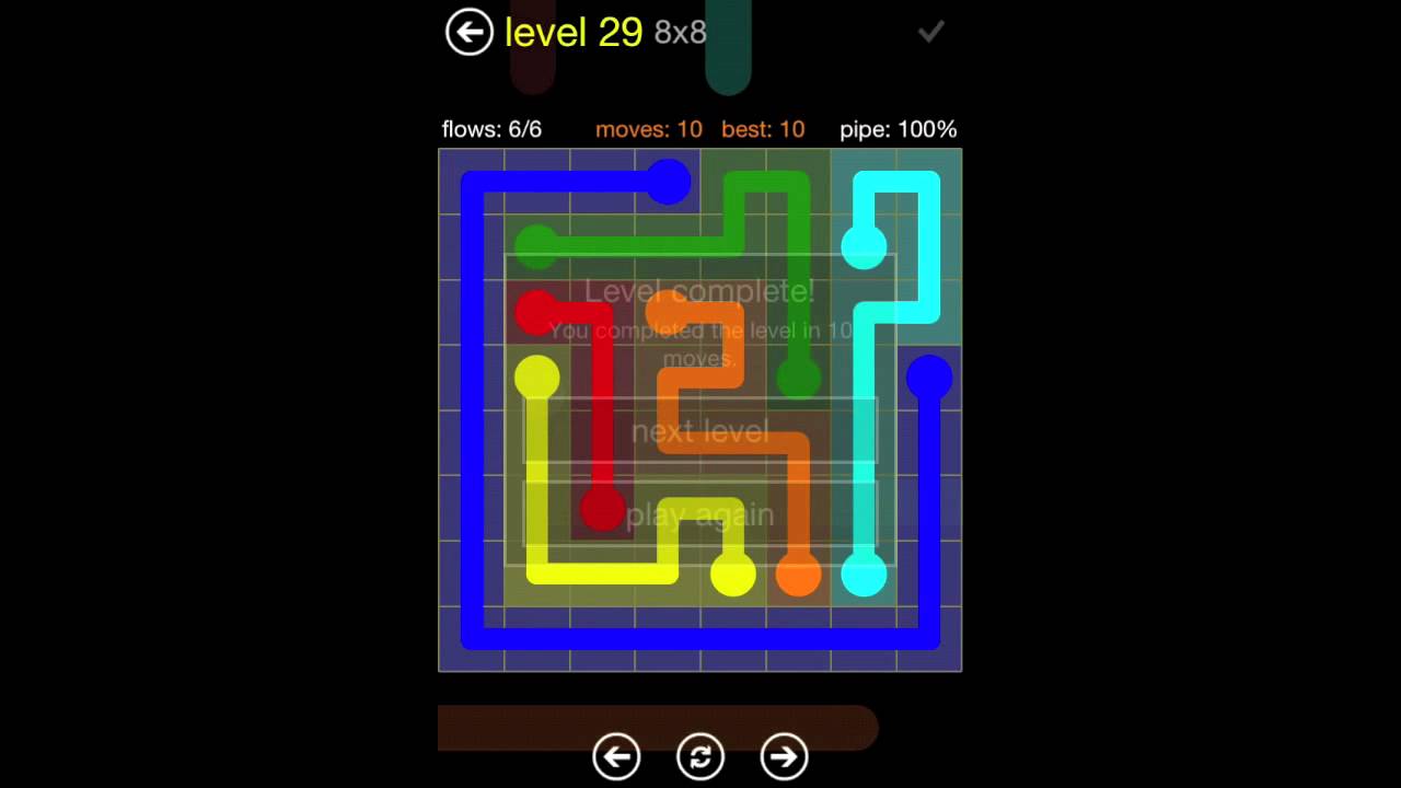 Flow Free 8x8 level 29 (Regular Pack Medium)‬ - YouTube