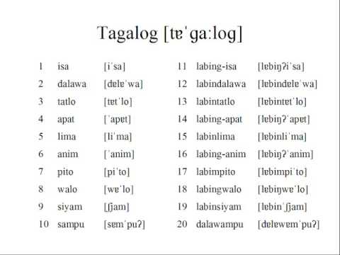 Tagalog Numbers 1-20 - YouTube