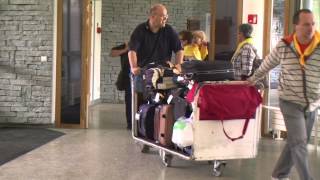 Inondation 2013 Grotte de Lourdes (vidéo 16) mardi 25 juin : l'Accueil Notre-Dame est rouvert