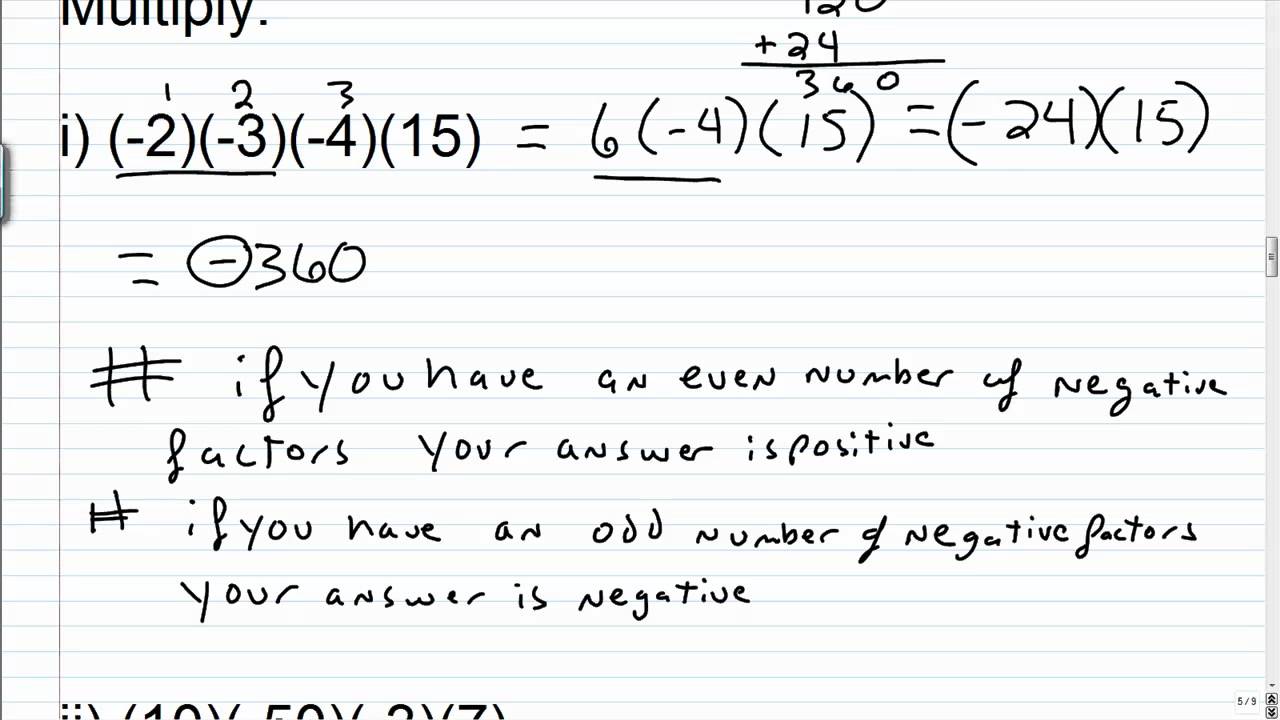 Multiplying and Dividing Integers - YouTube