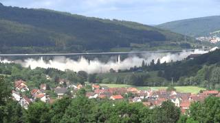 Die Sprengung der Sinntalbrücke A7 Bad Brückenau 22.06.2013 HD-Kurzfassung