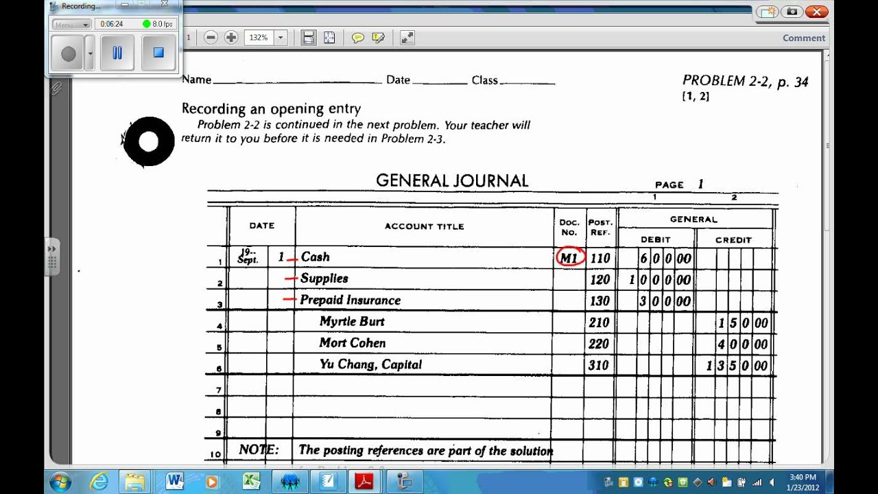 Chapter 2 #2 Chart of Accounts, General Journal, General Ledger