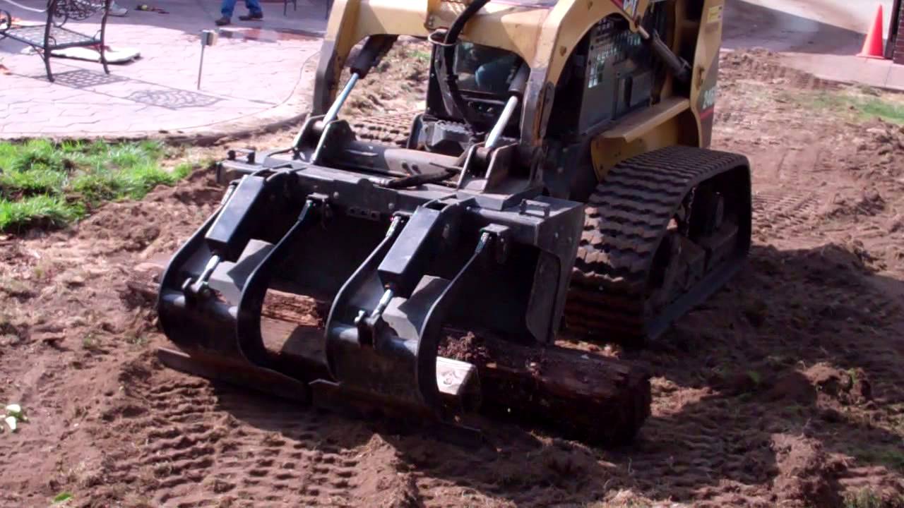 SKID STEER GRAPPLE BUCKET ATTACHMENT DEMODOZER FOR LANDSCAPE