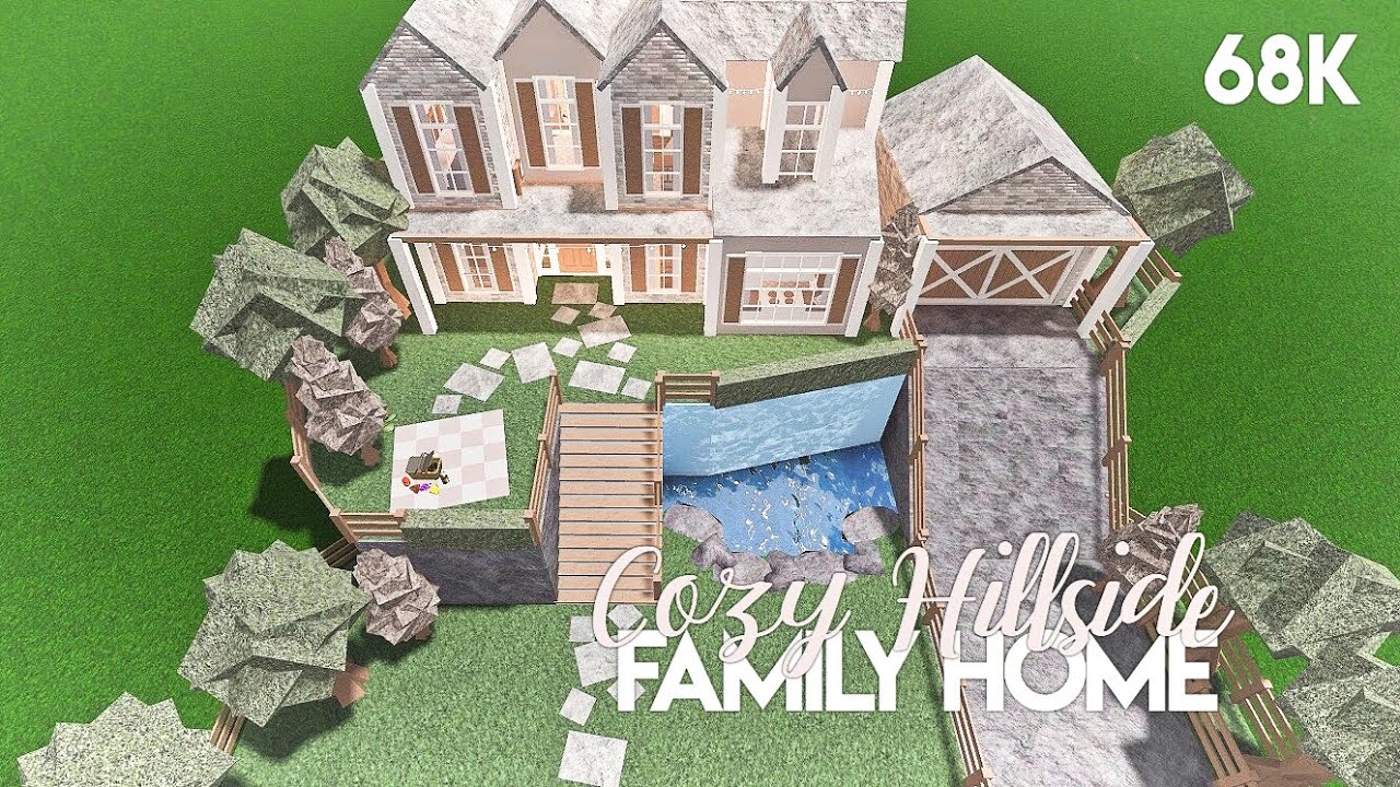 Cozy Hillside Family Home Bloxburg Build