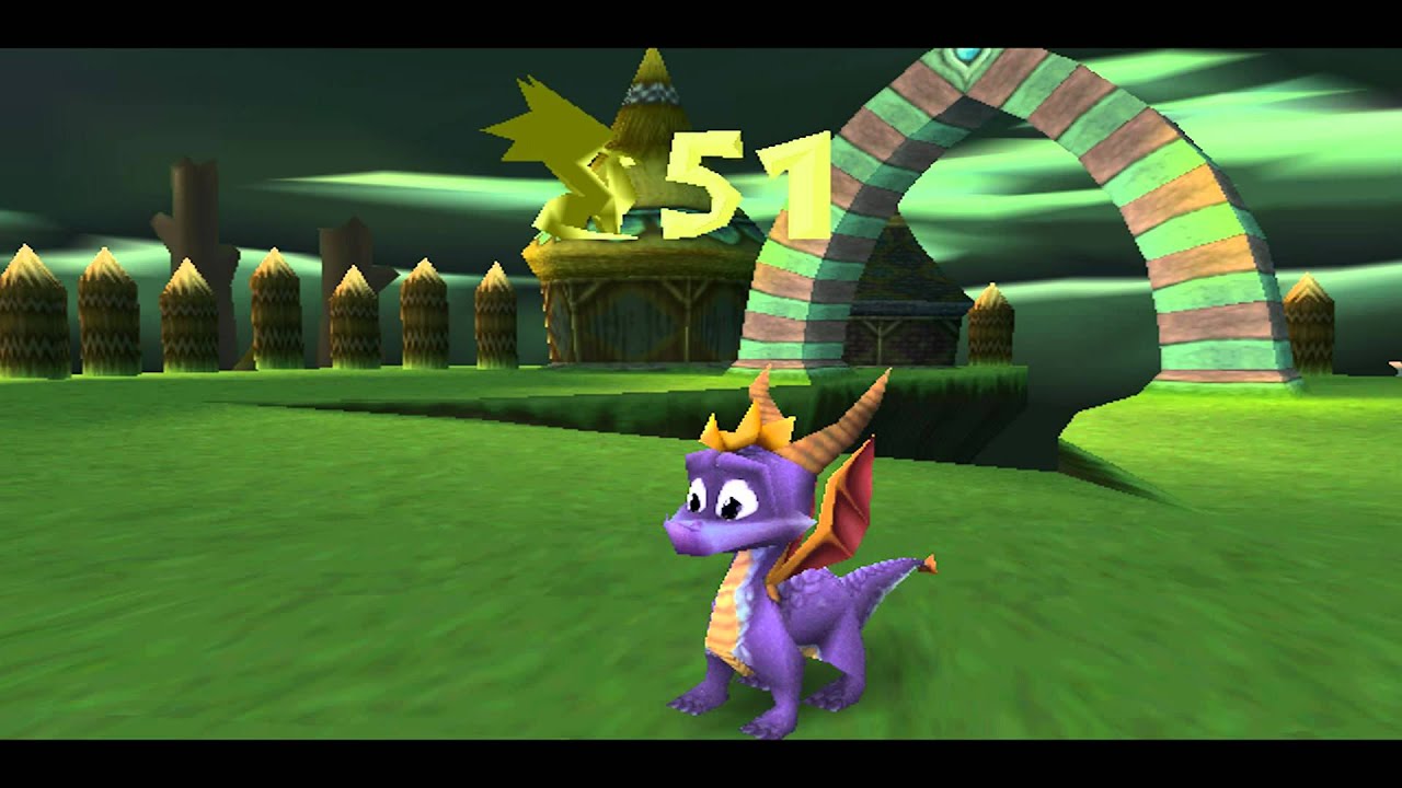 Spyro the Dragon (PS1) walkthrough - Tree Tops - YouTube