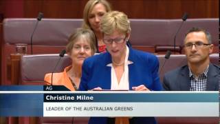 "We will stand with you to kick this mob out" Christine Milne's Budget reply