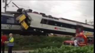 Collision frontale entre deux trains dans la Broye Granges-Marnand SUISSE switzerland swiss