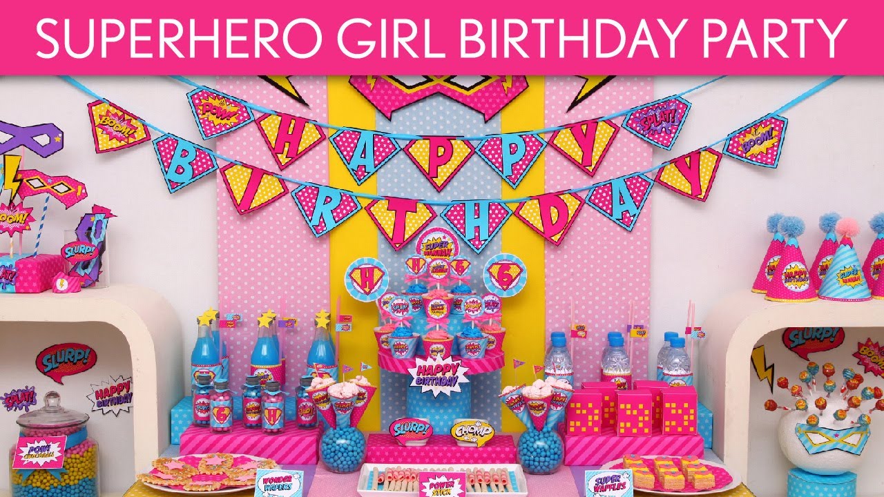 Retro Superhero Girl Birthday Party Ideas // Retro Superhero Girl - B79