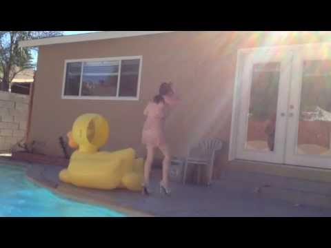 HOT GIRL IN A DRESS KNOCKED INTO POOL! PRANK!