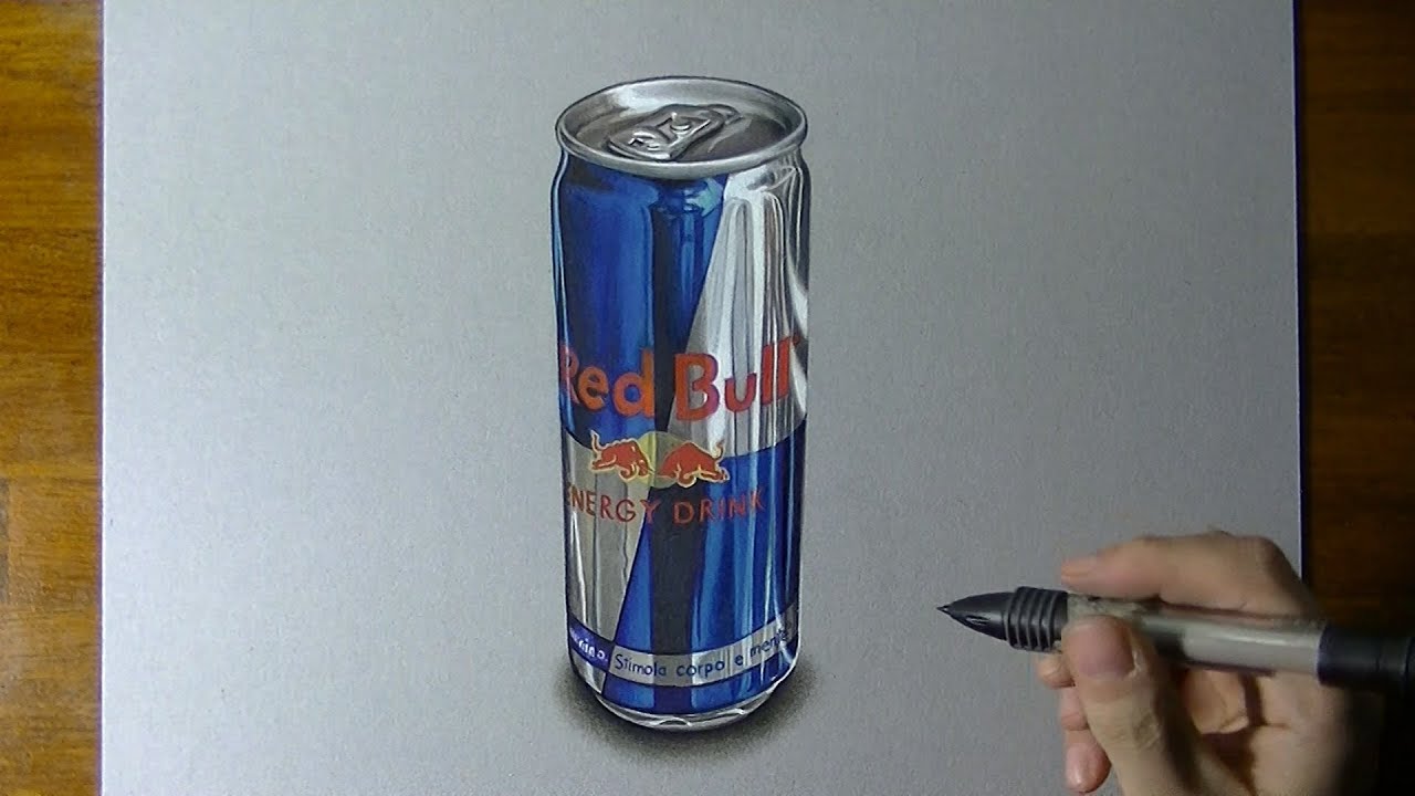 Red Bull can timelapse drawing - YouTube