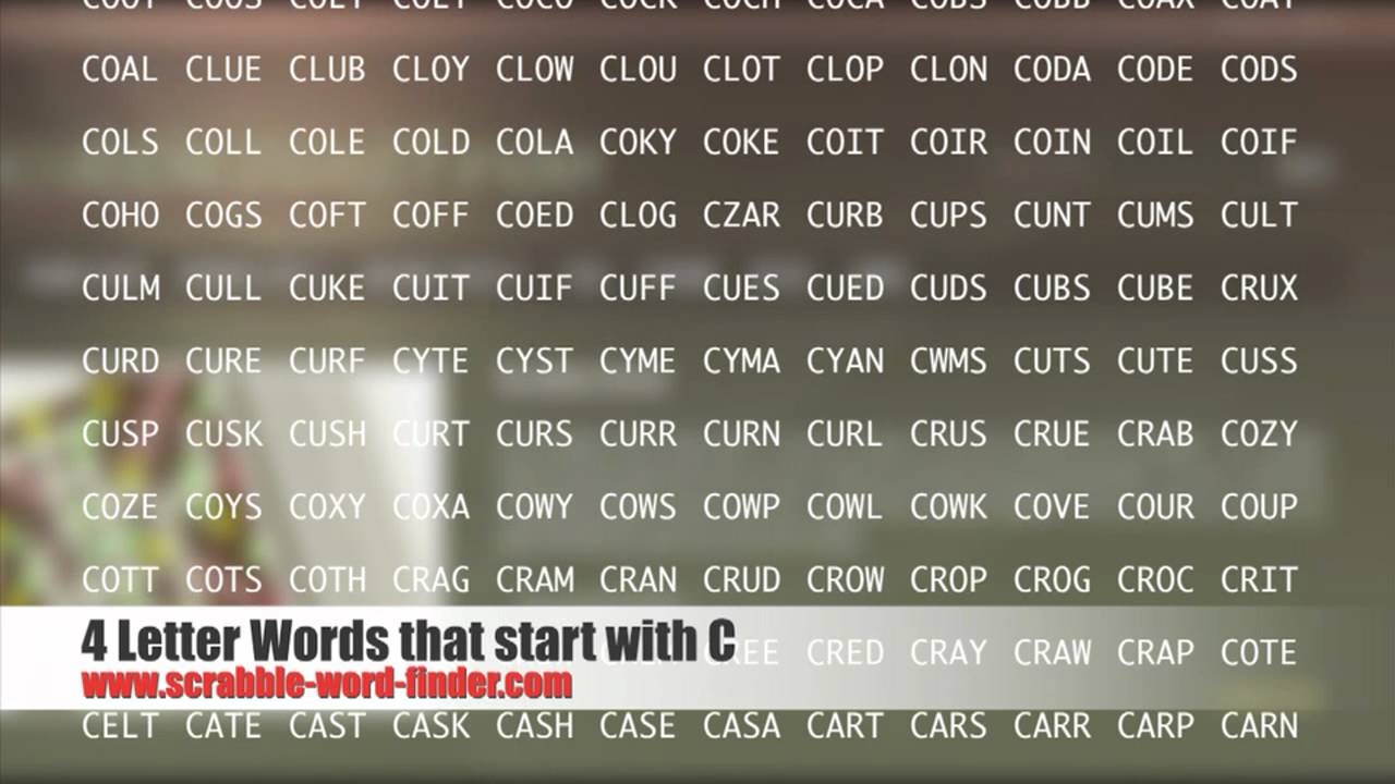 4 letter words that start with C - YouTube
