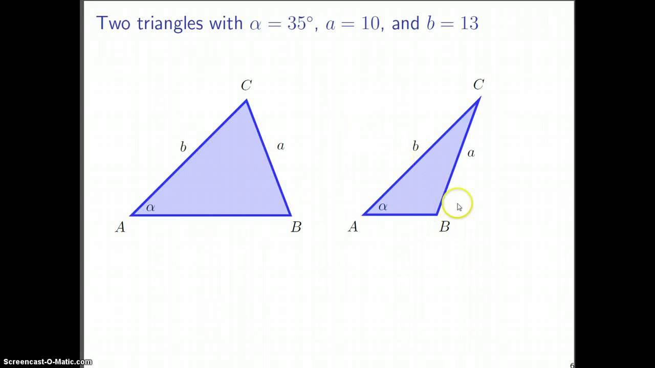 The Law of Sines: The Ambiguous Case - YouTube