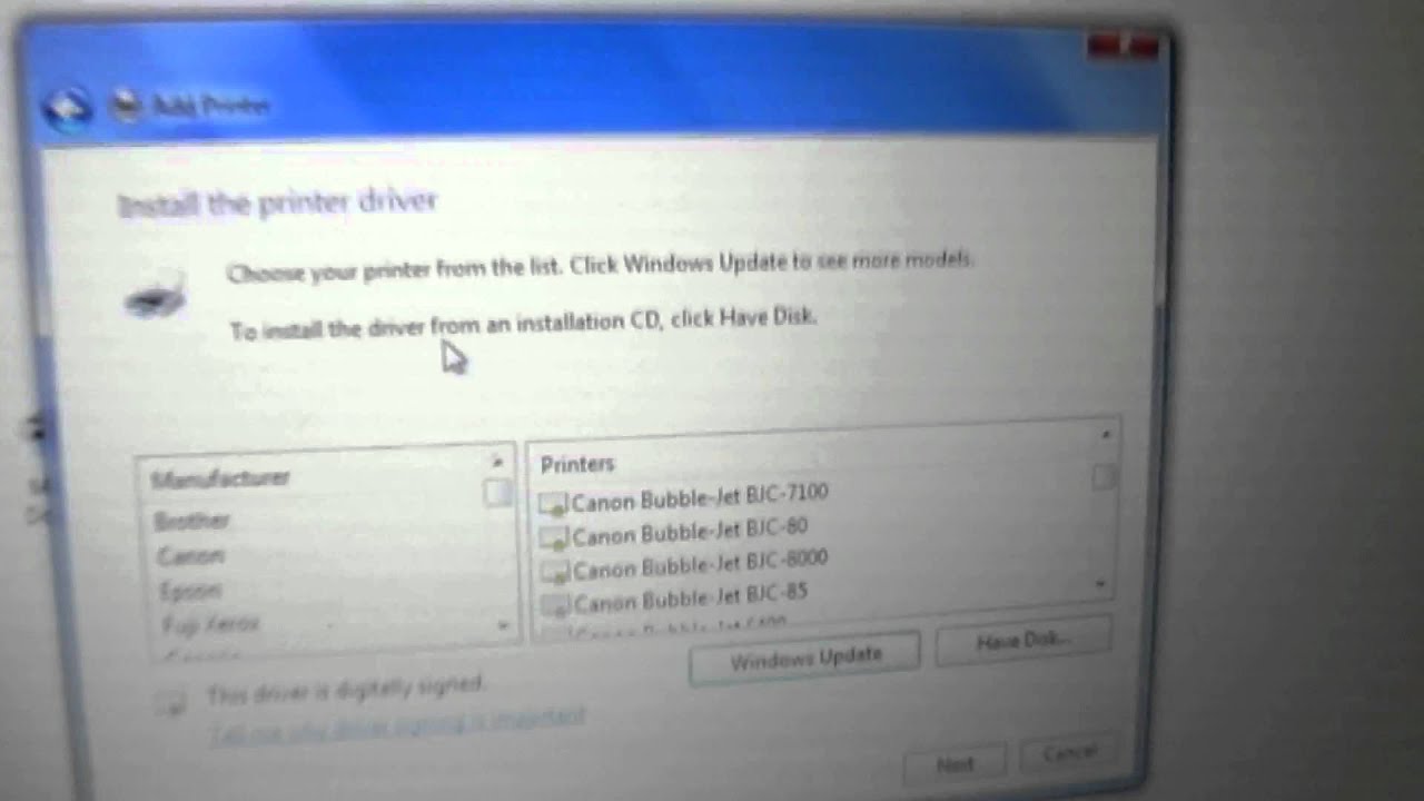 Canon Bjc 85 Driver Windows 7