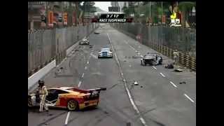 Macau Grand Prix Ferrari 458 GT Porsche GT Lamborghini Gallardo Massive Crash Formula