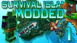 Minecraft: Modded Survival Island Let's Play w/Mitch! Ep. 1 - NEW MOBS & WEAPONS!