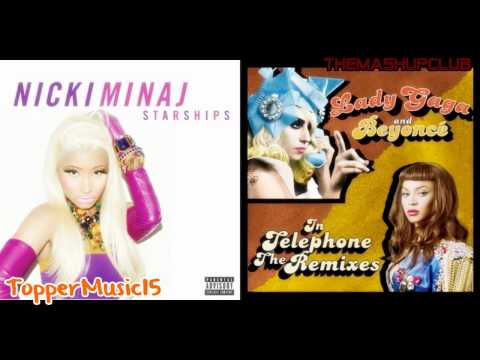 Lady Gaga vs Nicki Minaj - Starships (Telephone Mashup) [Clean Version] By