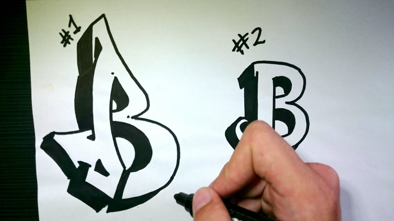 How to Draw Graffiti Letter "B" on Paper YouTube