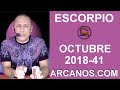 Video Horscopo Semanal ESCORPIO  del 7 al 13 Octubre 2018 (Semana 2018-41) (Lectura del Tarot)