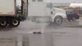 Manhole Blows Off From Pressure in Edmonton!