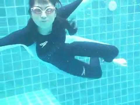 asian girl in pool