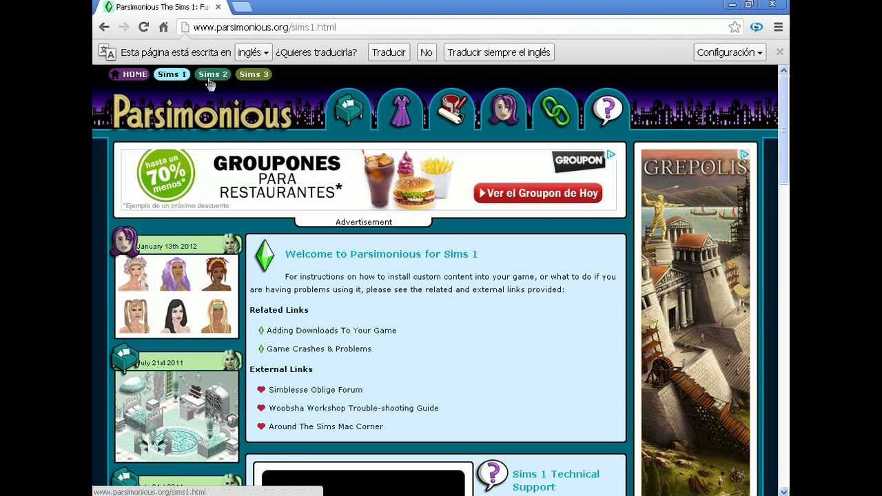 DESCARGAR OBJETOS PARA LOS SIMS 1