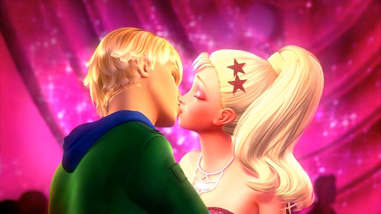 barbie games love kissing