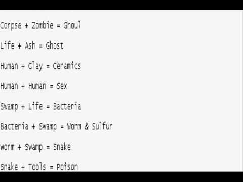 little alchemy cheats list in order